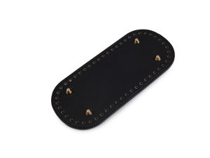 Bază premium din piele ecologică pentru geantă, cu piciorușe metalice (10x22 cm) - Fund preperforat și cusut pentru genți, coșuri și rucsacuri