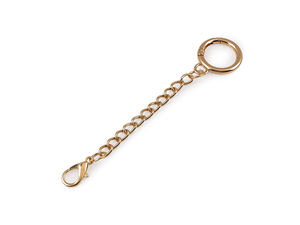 Carabină rotundă premium cu lanț și mini-carabină, Ø20mm – Accesoriu versatil de feronerie pentru genți și brelocuri