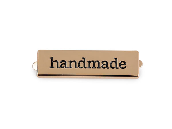 Etichete metalice premium „Handmade” pentru genți, poșete și proiecte de galanterie