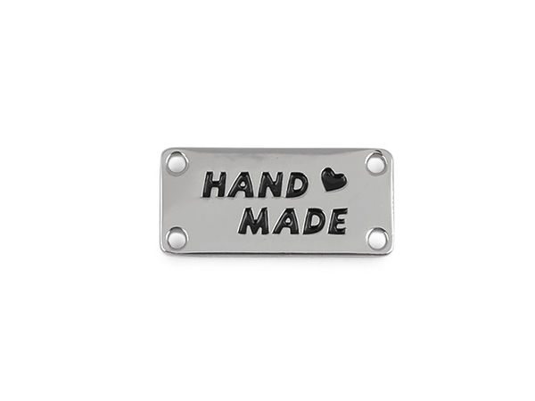 Etichete metalice premium de cusut „Handmade” pentru genți, poșete și tricotaje