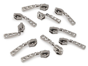 Cursor de fermoar premium cu strasuri și autoblocare pentru fermoare din nailon nr. 5 și nr. 6