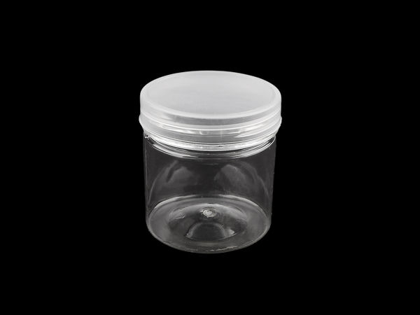 Tub din plastic transparent pentru depozitare articole de galanterie și craft, cu capac cu filet (Ø5.6 cm) | Organizator rotund transparent și cutie de ambalare
