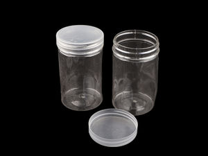 Tub din plastic transparent pentru depozitare cu capac cu filet, Ø5,6 cm (Calitatea a doua)