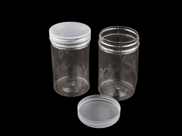 Tub din plastic transparent pentru depozitare cu capac cu filet, Ø5,6 cm (Calitatea a doua)
