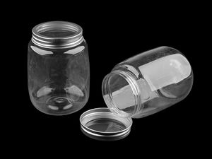 Borcan din plastic transparent pentru depozitare cu capac pe filet - Organizator pentru galanterie și lucru manual (Calitatea a 2-a)