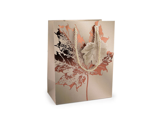Săculeți premium pentru cadouri cu motiv frunze - 18x23 cm