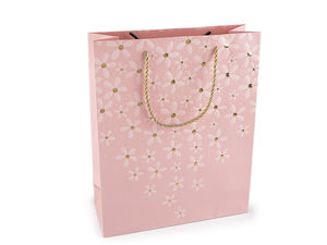 Pungă cadou elegantă cu imprimeu floral 26 x 32 cm - Săculeț decorativ pentru cadouri și mărturii