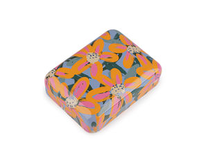 Cutie metalică decorativă cu motiv floral pentru depozitare și cadouri - Organizator pentru articole mici