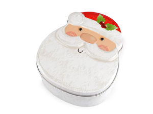 Cutii cadou decorative de Crăciun din tablă metalică – Recipiente festive de depozitare cu Moș Crăciun, Om de zăpadă și Om de turtă dulce
