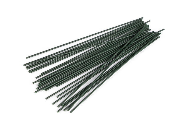 Tije floristice din plastic, verzi - Suport de 20 cm din sârmă pentru flori artificiale, galanterie și aranjamente florale