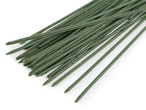 Sârmă floristică plastificată verde pentru tulpini - 21 cm, sârmă pentru aranjamente florale artificiale