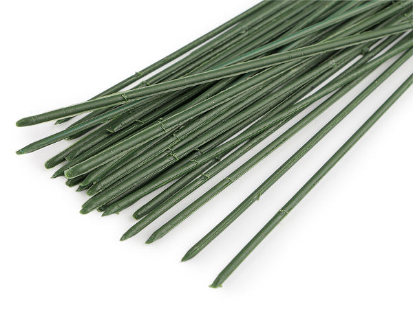 Sârmă floristică plastificată verde pentru tulpini - 21 cm, sârmă pentru aranjamente florale artificiale