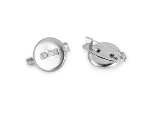 Baze pentru broșe cu ac și bază plată 15 mm, platinate – Accesorii bijuterii DIY și craft
