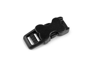 Cataramă cu eliberare laterală de 10 mm în formă de os și glisor de reglare – Accesorii din plastic pentru chingi, zgărzi de animale, genți și artizanat (Negru)
