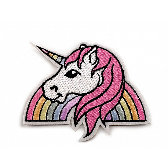 Aplicatie termoadeziva - Unicorn curcubeu - 7.8*9.2cm