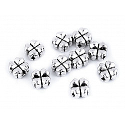 Accesoriu / Ornament metalic trifoi, 8x8 mm (pachet 10 buc.) - model  1