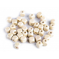 Mărgele cubice din lemn, 8x8 mm (pachet 20 g) - natural deschis