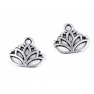 Pandantiv floare de lotus, 15x17 mm (pachet 10 buc.)