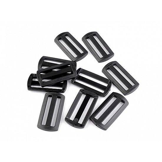 Reglor / Cataramă plastic, lățime 40 mm (pachet 10 buc.) - negru