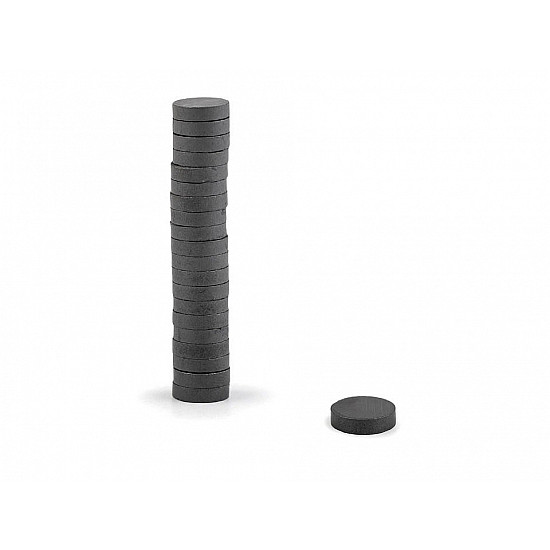 Magnet rotund, Ø12 mm (pachet 20 buc.) - antracit