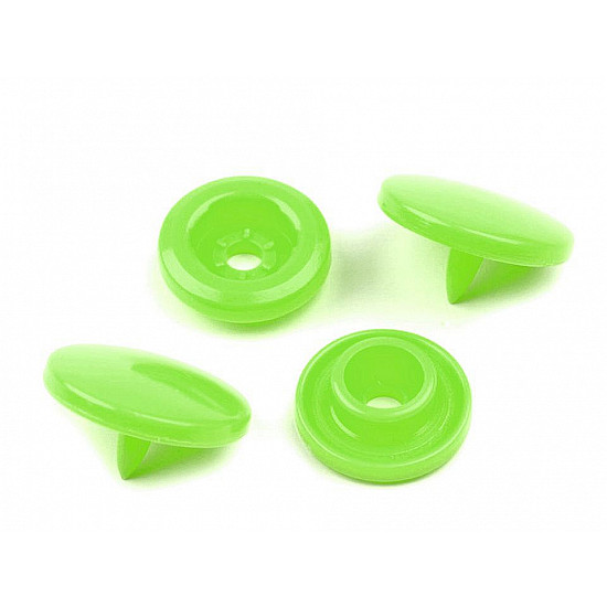 Capse plastic diametru 12 mm (pachet 50 seturi) - verde neon