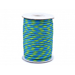 Cordelină paracord, Ø4 mm (rola 5 m) - albastru - verde