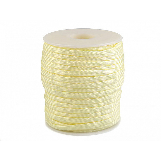 Cordelină paracord, Ø4 mm (rola 25 m) - galben vanilie