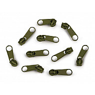 Cursor fermoar spiralat, 3 mm (pachet 10 buc.) - Verde kaki