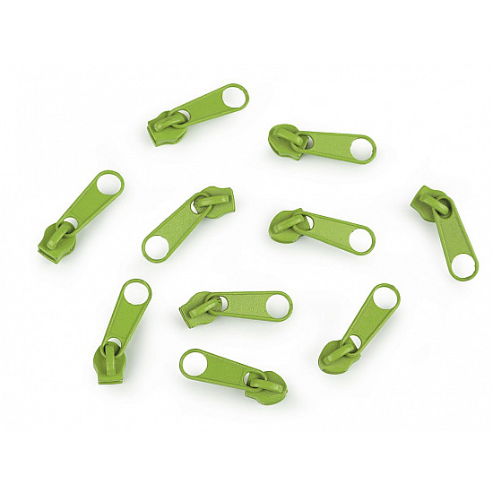 Cursor fermoar spiralat, 3 mm (pachet 10 buc.) - Verde lime