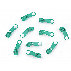 Cursor fermoar spiralat, 3 mm (pachet 10 buc.) - Verde pal