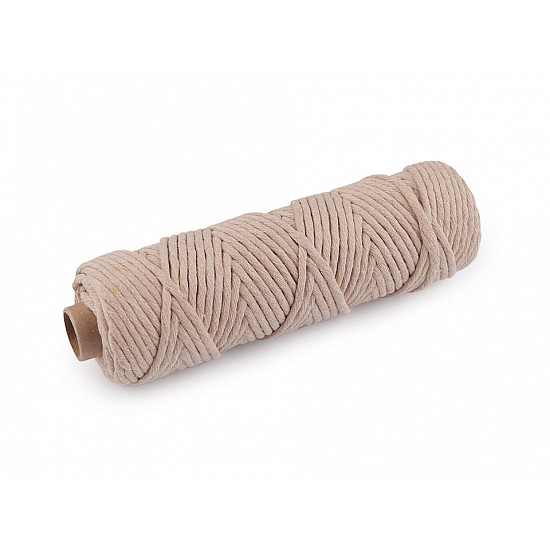 Șnur de bumbac macrame Ø3 mm (rola 50 m) - ecru natural