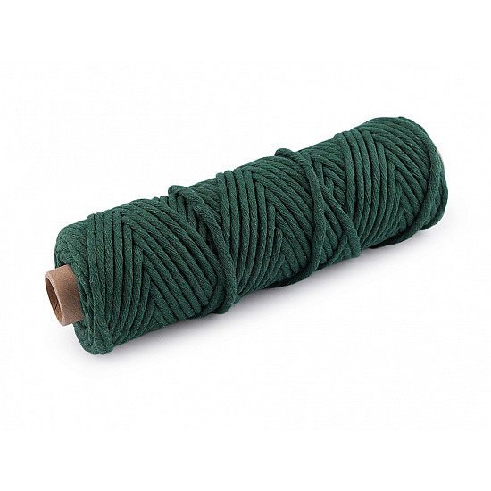 Șnur de bumbac macrame Ø5 mm (rola 50 m) - verde închis