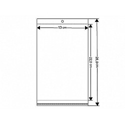 Pungi cu clapetă adezivă și agățătoare, 13x22cm (pachet 100 Buc.) - transparent