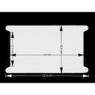 Card expunere panglici / șnururi, 12,5x22,5 cm (pachet 50 Buc.) - alb