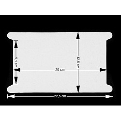 Card expunere panglici / șnururi, 12,5x22,5 cm (pachet 50 Buc.) - alb