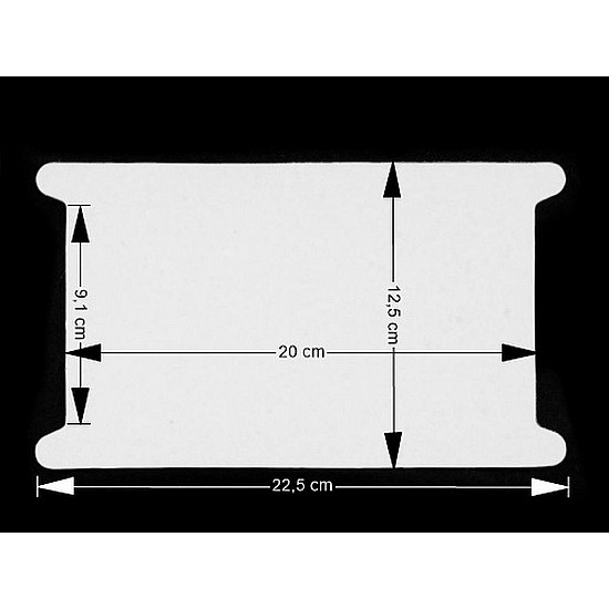 Card expunere panglici / șnururi, 12,5x22,5 cm (pachet 50 Buc.) - alb