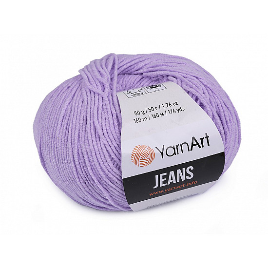 Fir de tricotat Gina / Jeans, 50 g - mov deschis