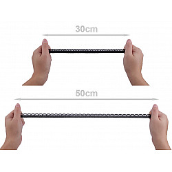 Elastic dantelat decorativ, lățime 15 mm (rola 20 m) - negru