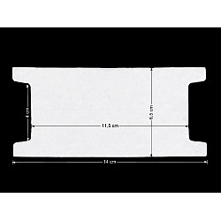 Card expunere panglici / șnururi, 6,5x14 cm (pachet 100 Buc.) - alb