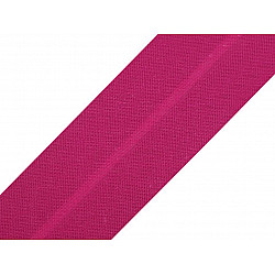 Bandă bias din bumbac, lățime 20 mm (card 25 m) - fuchsia închis