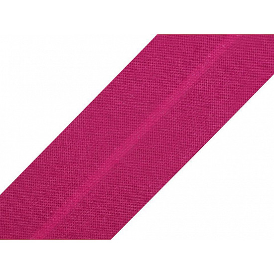 Bandă bias din bumbac, lățime 30 mm (card 25 m) - fuchsia închis