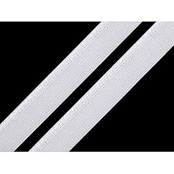 Elastic cu paspoal, lățime 11 mm (card 25 m) - alb