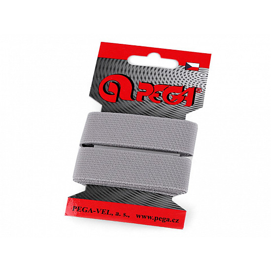 Elastic lat simplu, lățime 20 mm (card 1.5 m) - gri