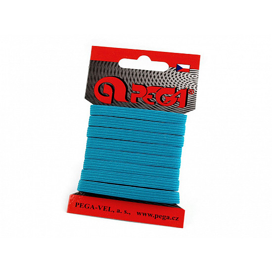 Elastic lat simplu, lățime 7 mm (card 5 m) - bleu turcoaz