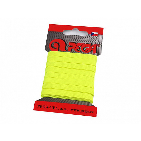 Elastic lat simplu, lățime 7 mm (card 5 m) - galben verzui strident - neon