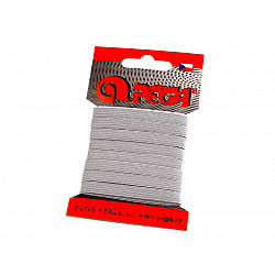 Elastic lat simplu, lățime 7 mm (card 5 m) - gri foarte deschis