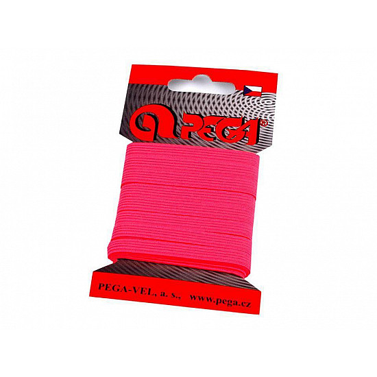 Elastic lat simplu, lățime 7 mm (card 5 m) - pink - neon