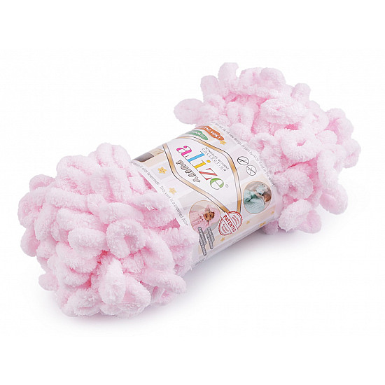 Fir de tricotat Alize Puffy, 100 g, roz foarte deschis