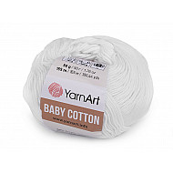 Fir de tricotat Baby Cotton, 50 g - alb