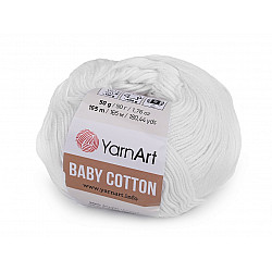 Fir de tricotat Baby Cotton, 50 g - alb